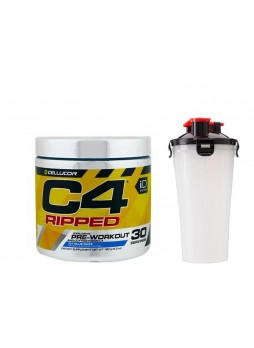 Cellucor C4 Ripped Pre-Workout, Icy Blue Razz ,30SERVING WITH SHAKKER